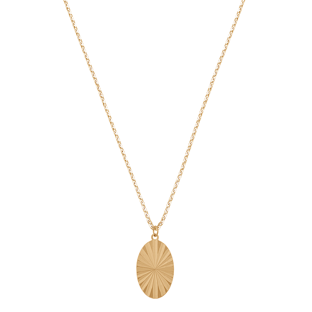 Oval Pendant in 14K Yellow Gold (18 in) | Shane Co.
