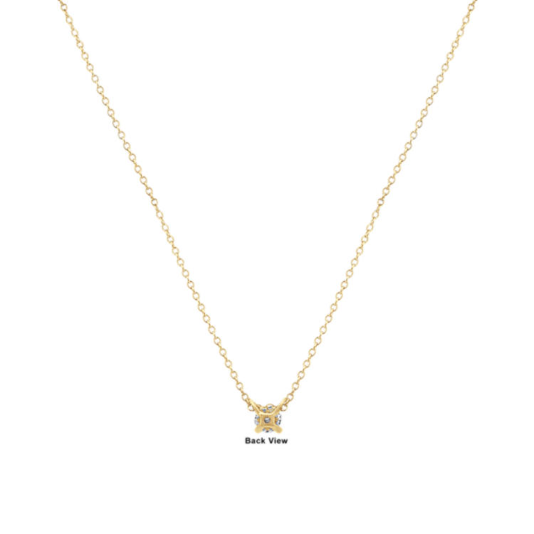 Oxford Floating Natural Diamond Solitaire Pendant in 14K Yellow Gold (18 in)