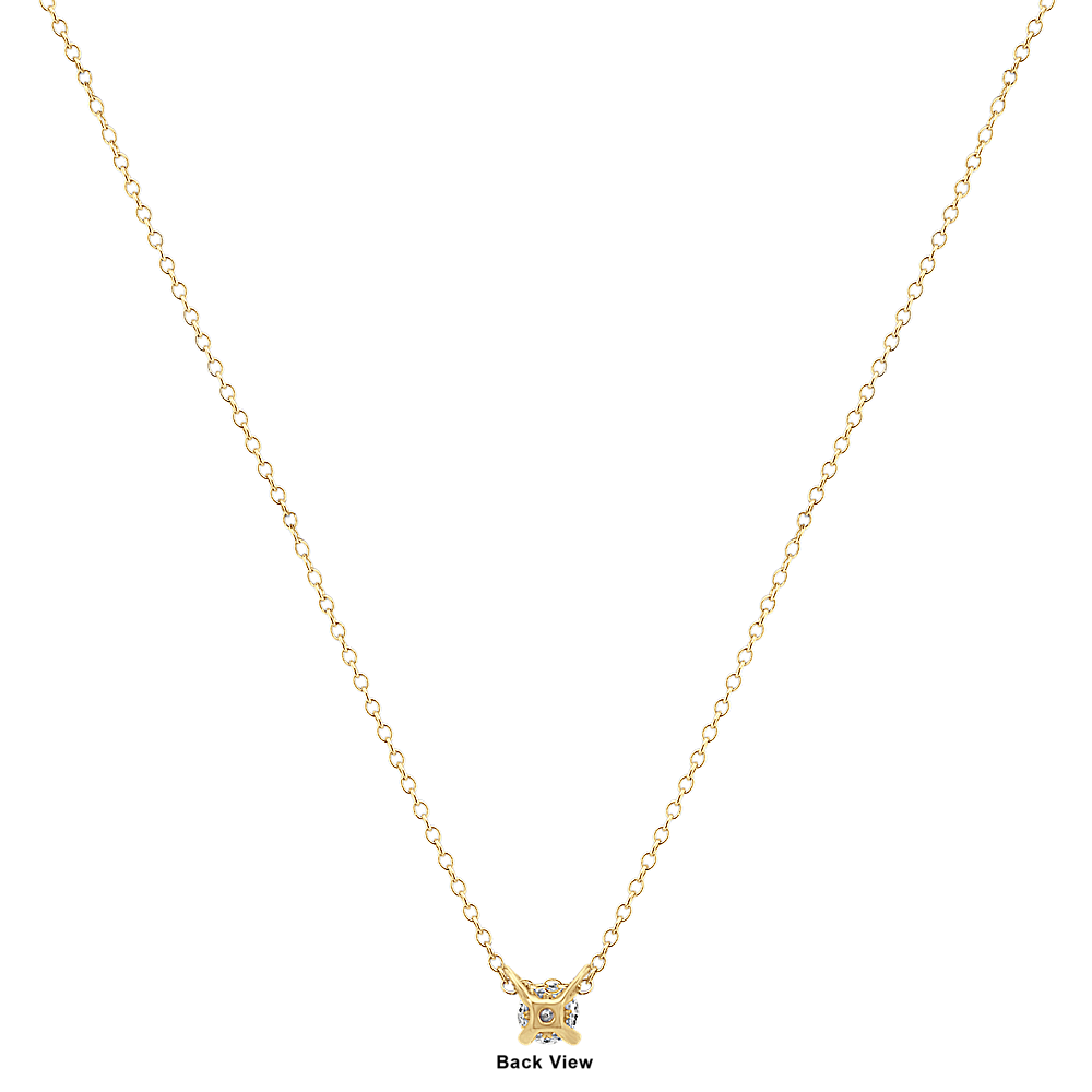14K Yellow Gold Diamond Charm Floating Pendant Long Necklace