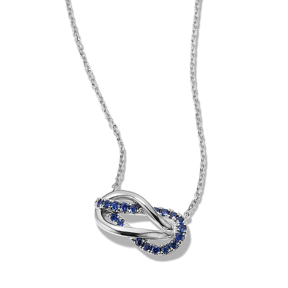 Paisley Sapphire Knot Necklace in Sterling Silver