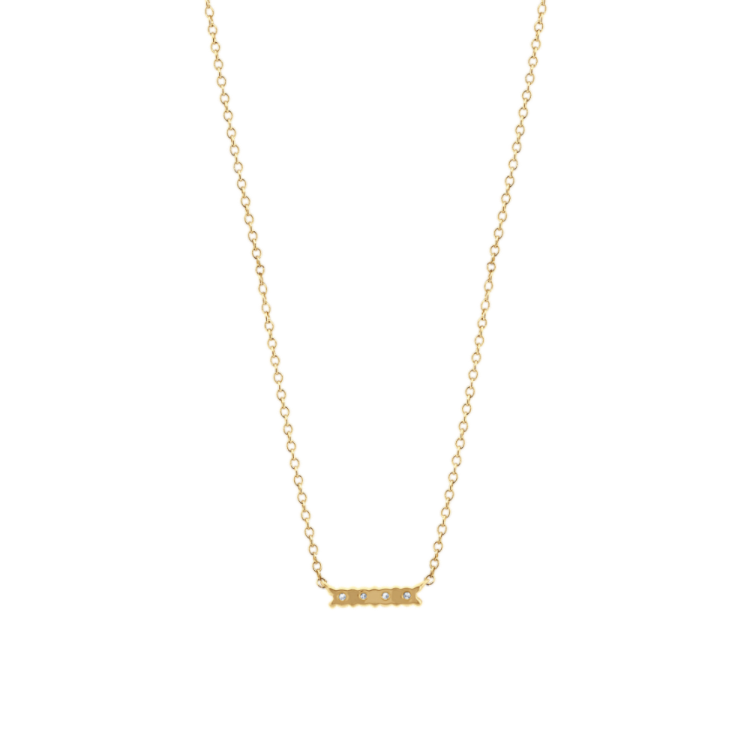 Thames Four-Stone Natural Diamond Bar Necklace in 14K Yellow Gold (18 in)