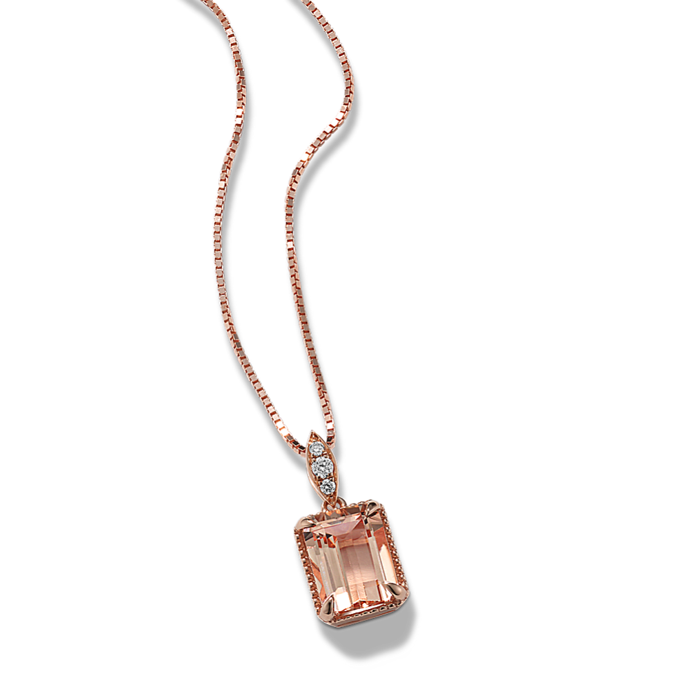 Sahara Morganite & Diamond Pendant (18 in)