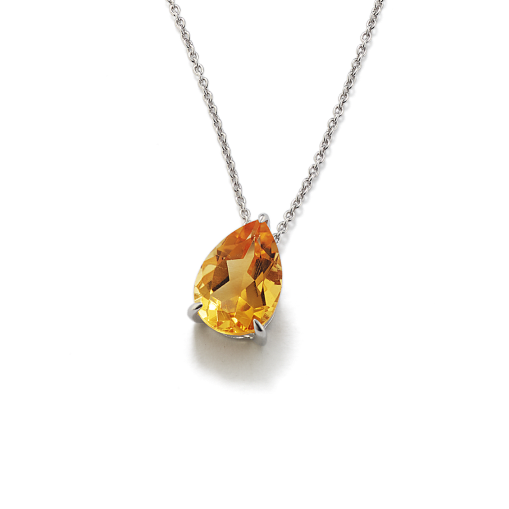 Blake Citrine Pendant in Sterling Silver