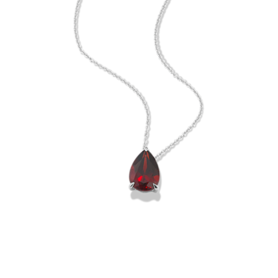 Blake Garnet Pendant in Sterling Silver