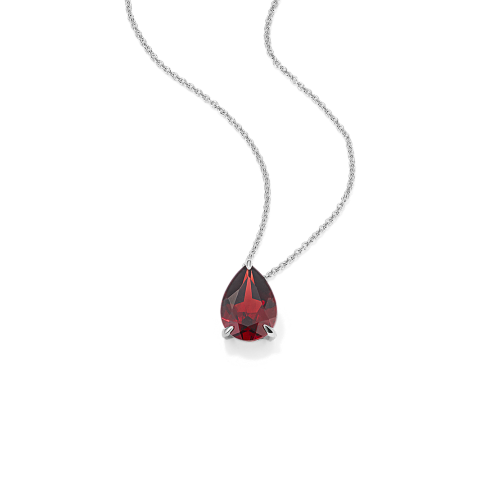 Blake Garnet Pendant in Sterling Silver