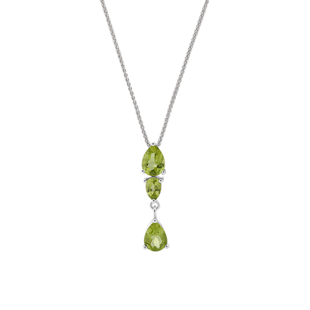 Pear-Shaped Green Peridot Pendant (24'')