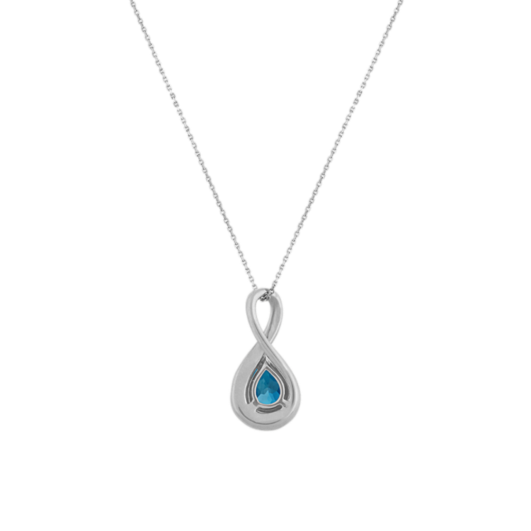Sequoia Natural London Blue Topaz Infinity Pendant in Sterling Silver (22 in)