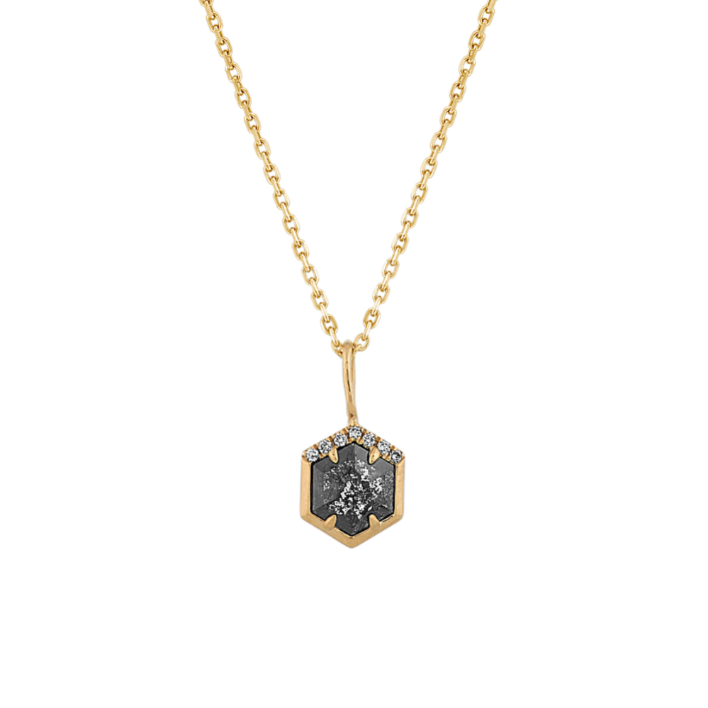 Nocturne Pepper Diamond Pendant in 14K Yellow Gold (22'')