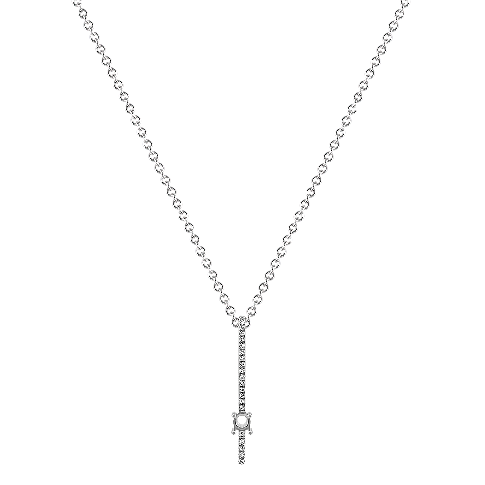 Personalized Diamond Vertical Bar Pendant (22 in) | Shane Co.