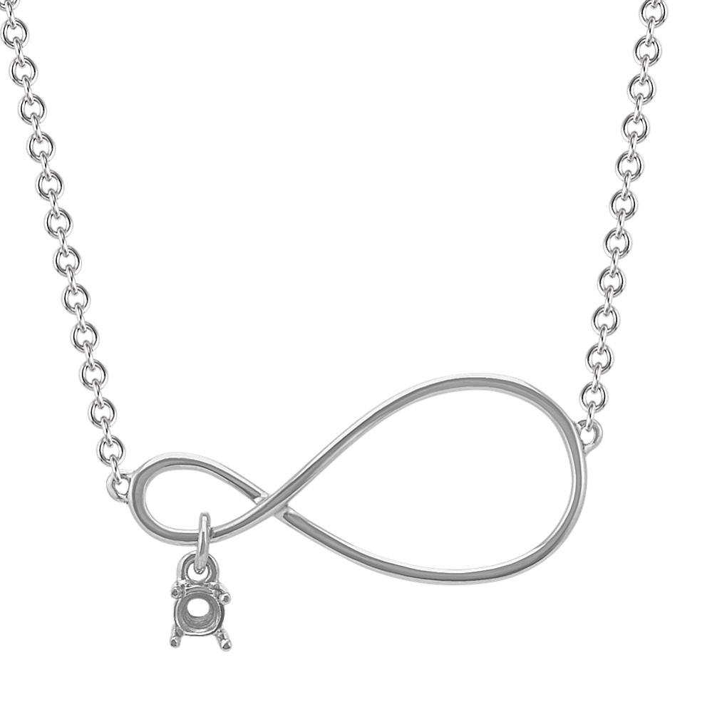 14k White Gold 3mm Gemstone Infinity Inspired Pendants 14k White Gold 3mm Gemstone Infinity Inspired Pendants