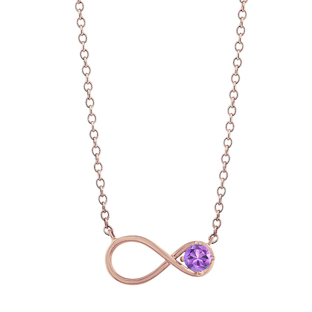 Personalized Infinity Necklace in 14k Rose Gold (18'') Shane