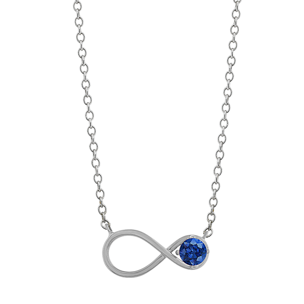 Personalized Infinity Necklace in 14k White Gold (18'')