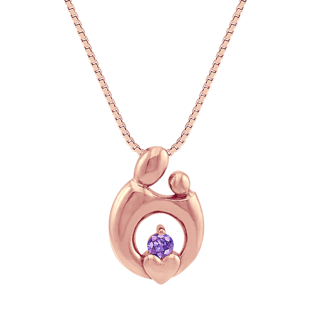 Personalized Mother & Child Pendant in 14k Rose Gold (18 in)