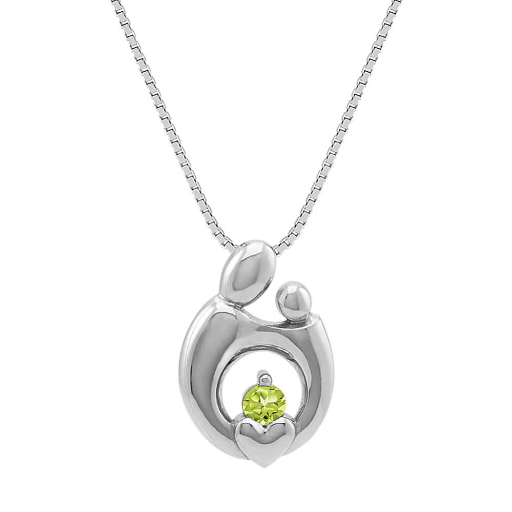 Personalized Mother & Child Pendant in 14k White Gold (18 in)