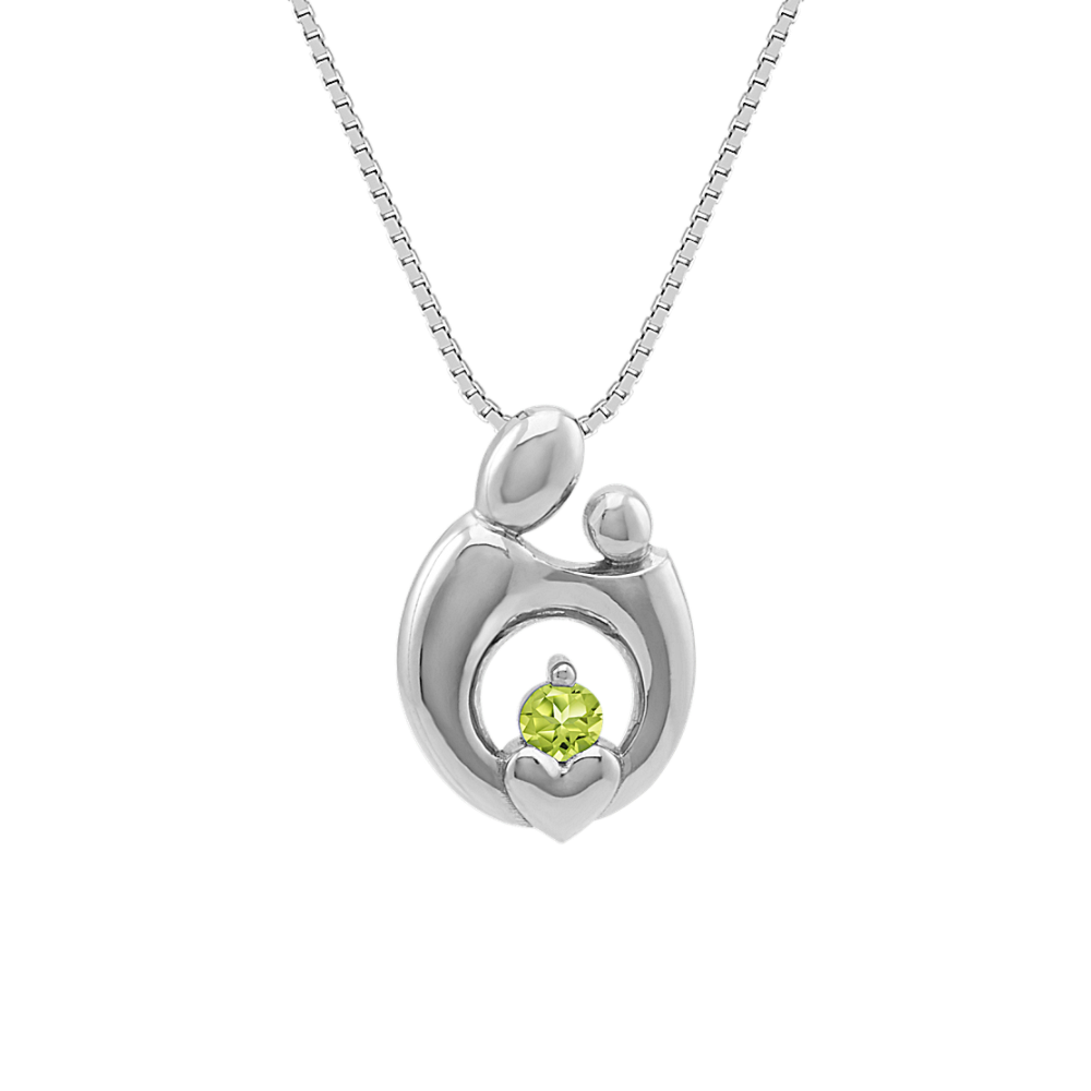 Personalized Mother & Child Pendant in 14k White Gold (18 in)