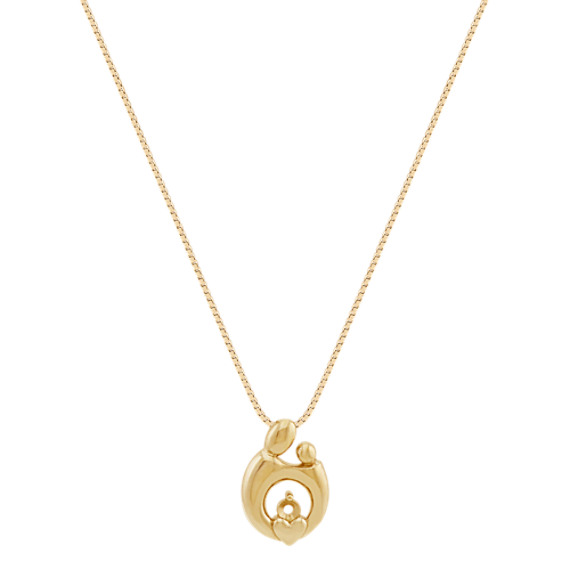 Personalized Mother & Child Pendant in 14k Yellow Gold (18 in) | Shane Co.