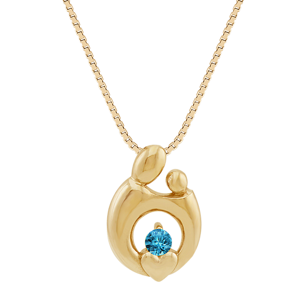 Personalized Mother & Child Pendant in 14k Yellow Gold (18 in)