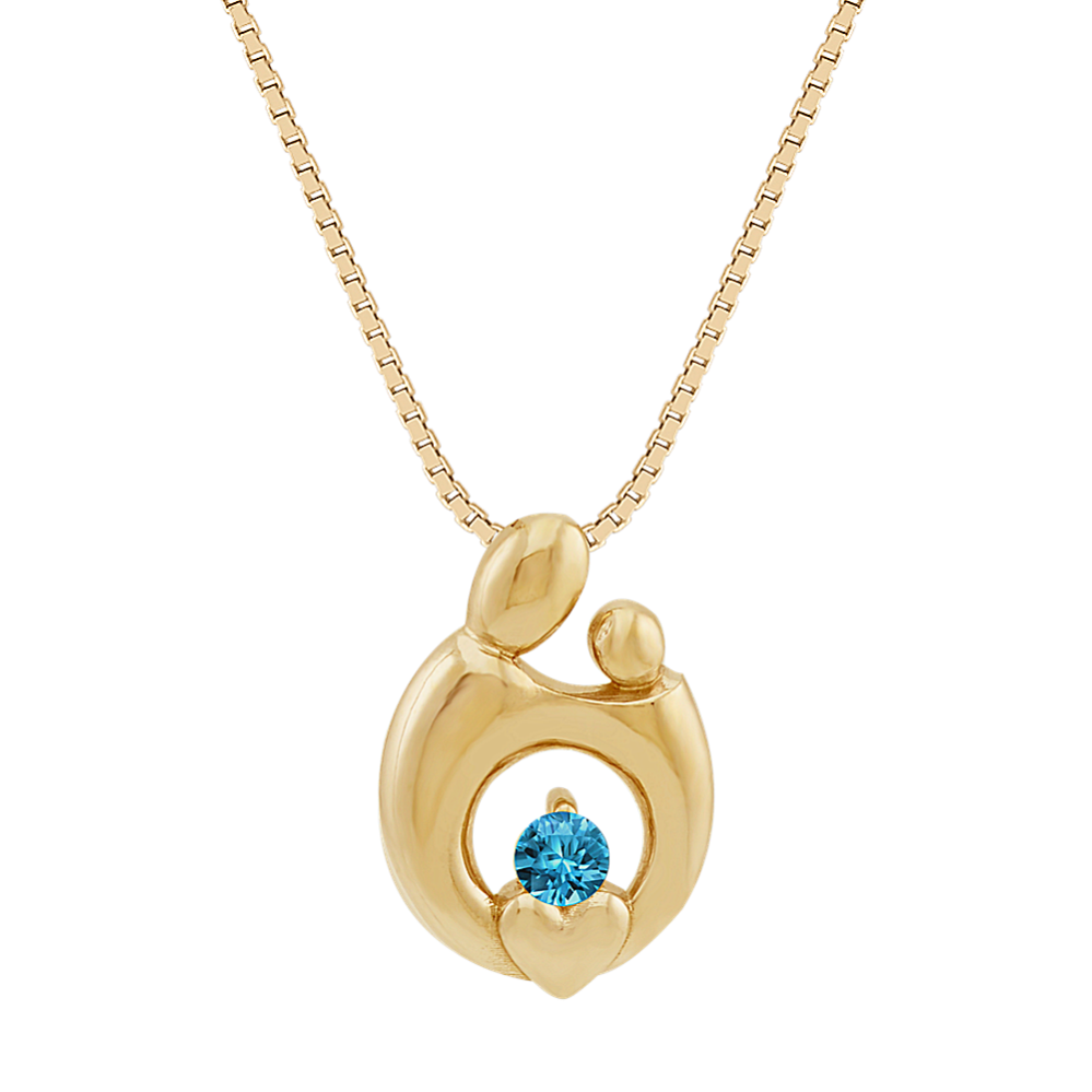 Personalized Mother & Child Pendant in 14k Yellow Gold (18'')