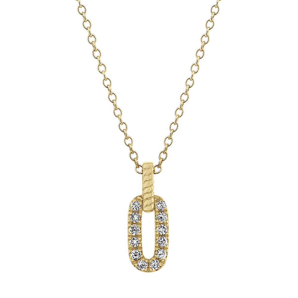 Petite Bella Link Diamond Pendant in 14k Yellow Gold (18 in)