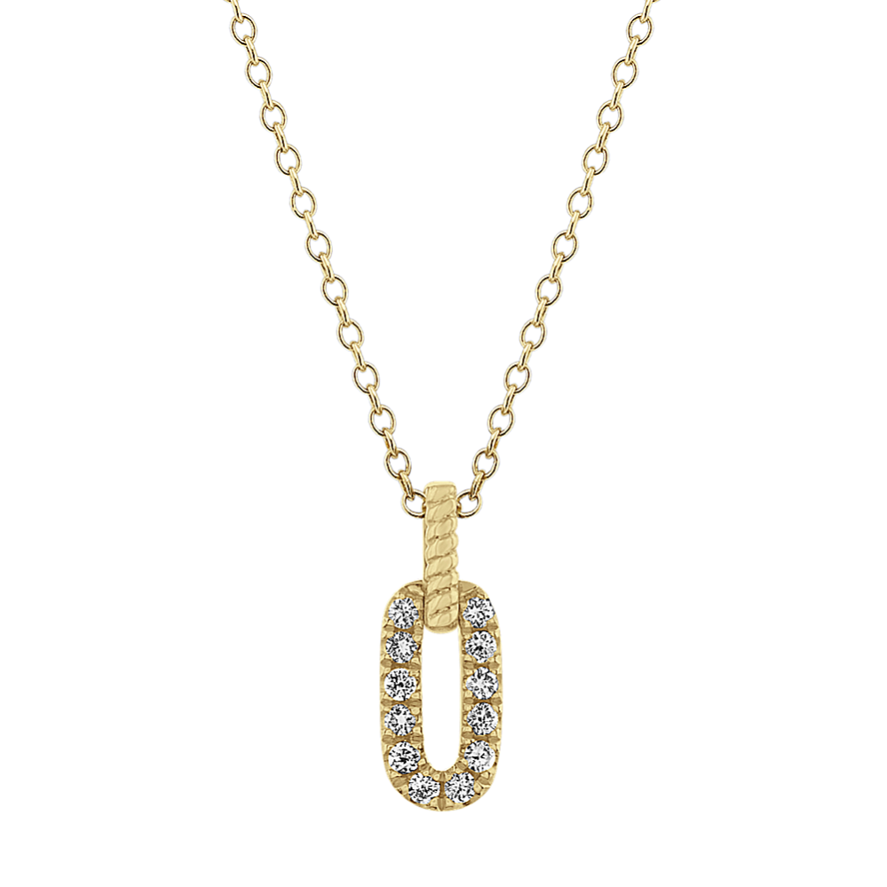 Petite Bella Link Diamond Pendant in 14k Yellow Gold (18'')