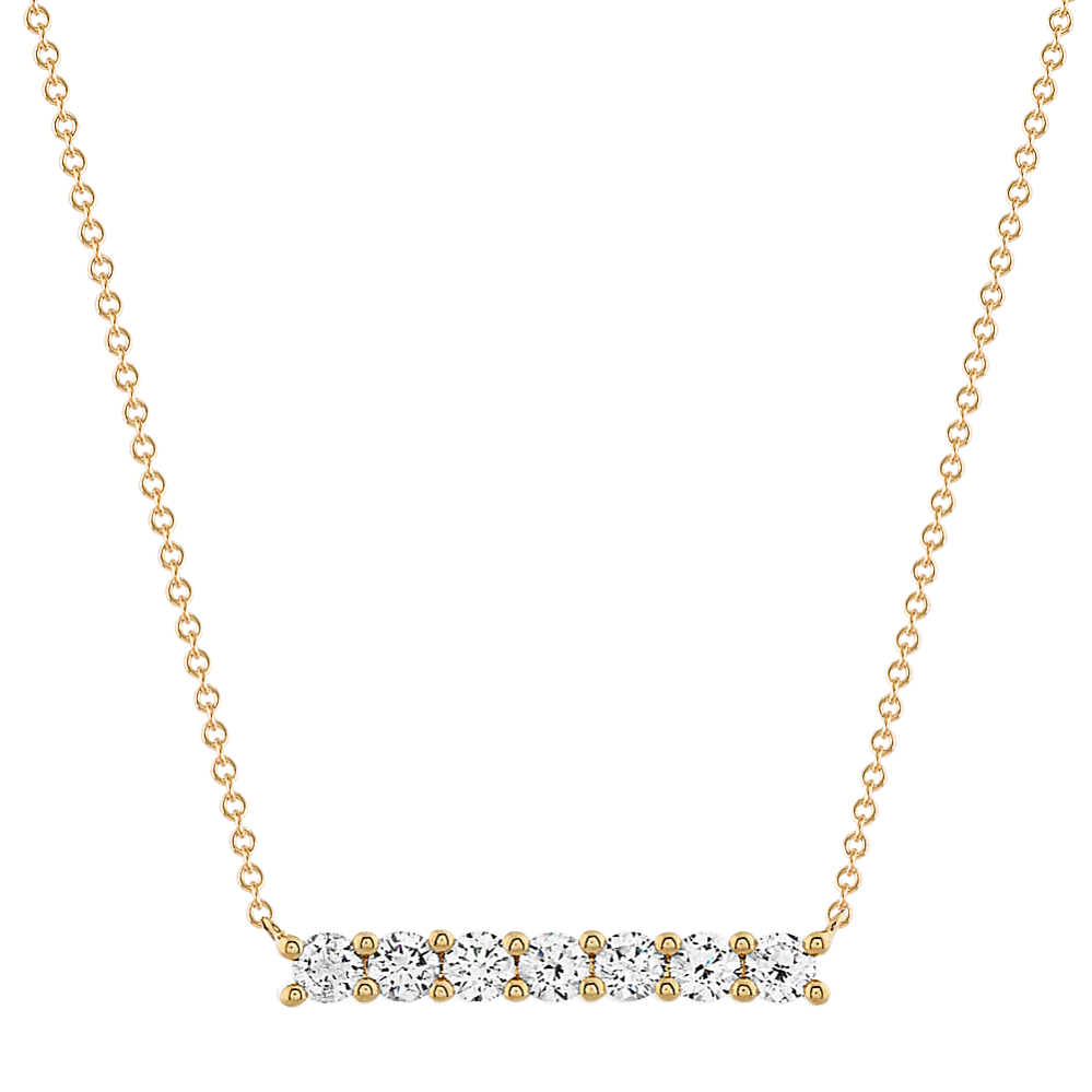 Piaf Diamond Bar Necklace in 14K Yellow Gold (20 in)