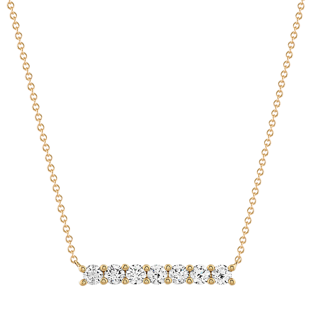 Piaf Diamond Bar Necklace in 14K Yellow Gold (20'')