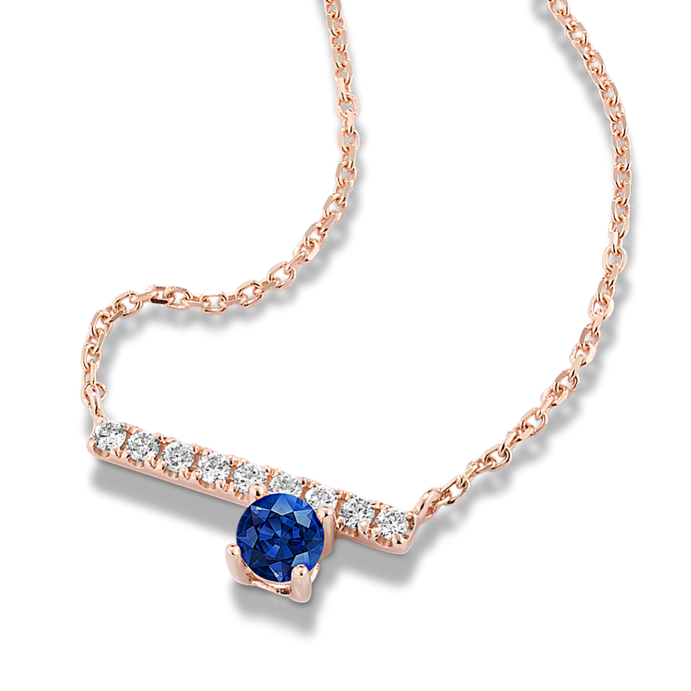 Pick-Your-Gem Diamond Accent Bar Necklace