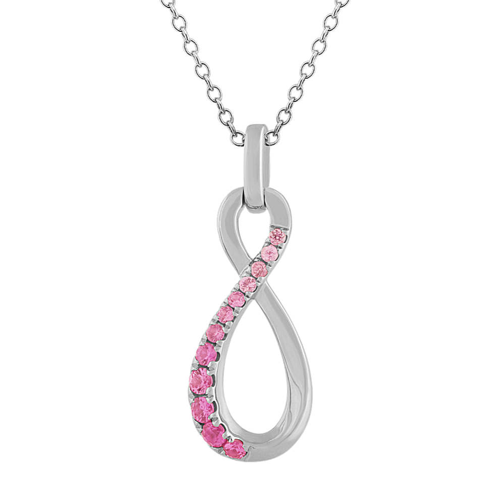 Pink Sapphire Infinity Pendant (20'')