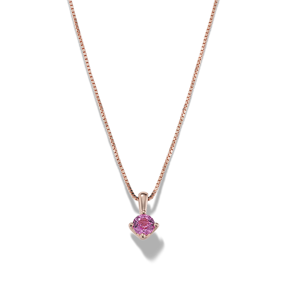 4mm Pink Sapphire Solitaire Pendant