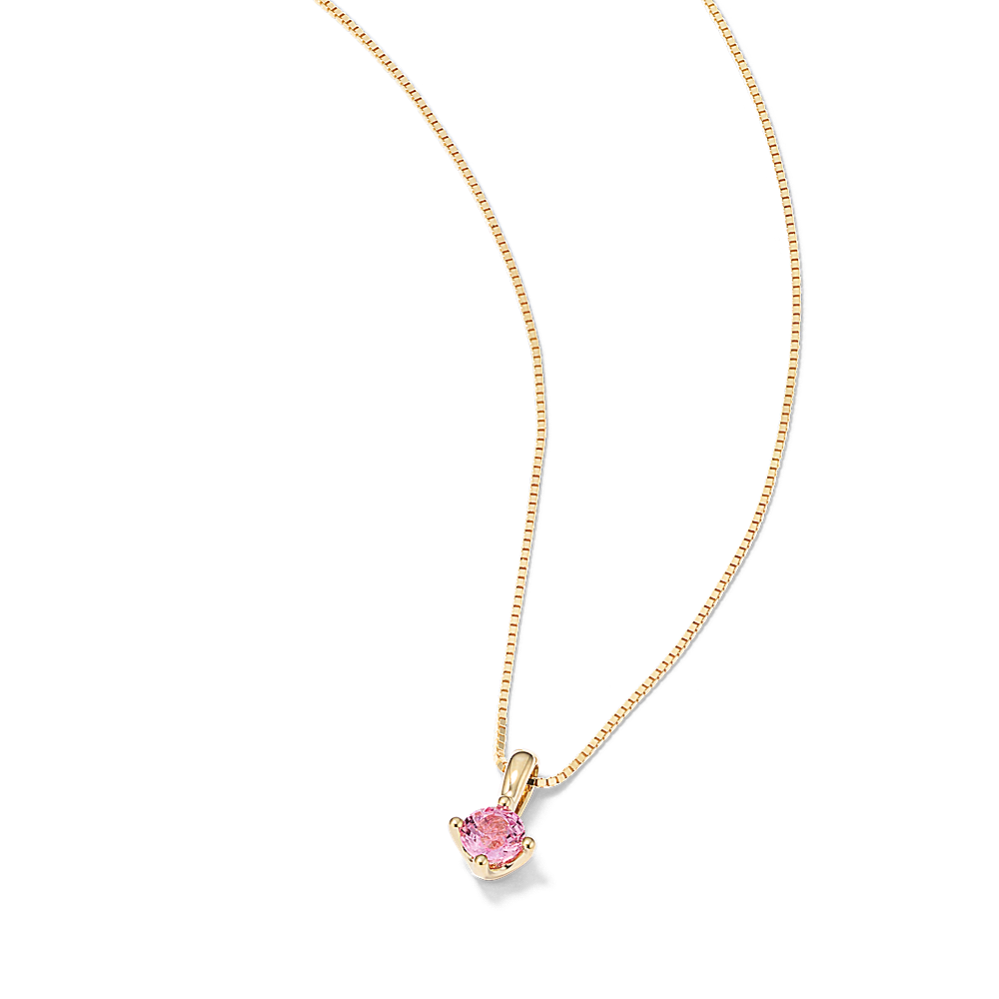 4mm Pink Sapphire Solitaire Pendant