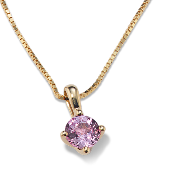 5mm Pink Sapphire Solitaire Pendant