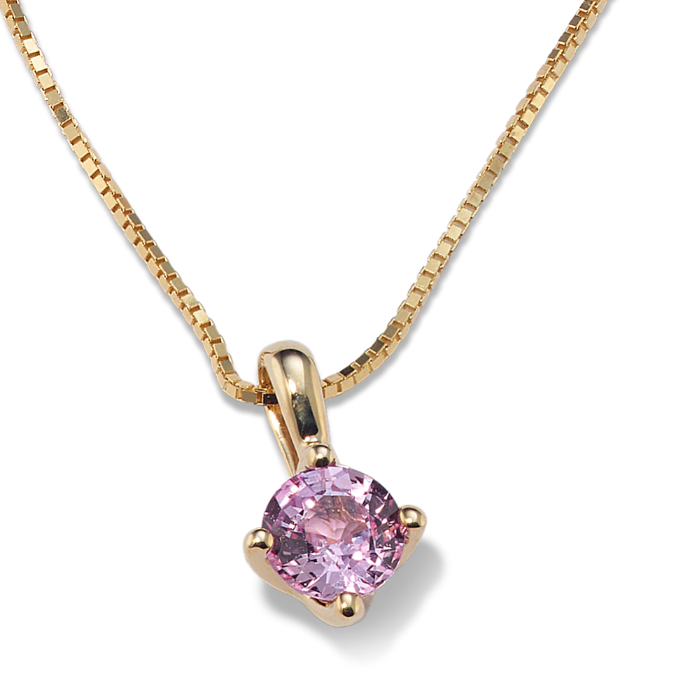 5mm Pink Sapphire Solitaire Pendant
