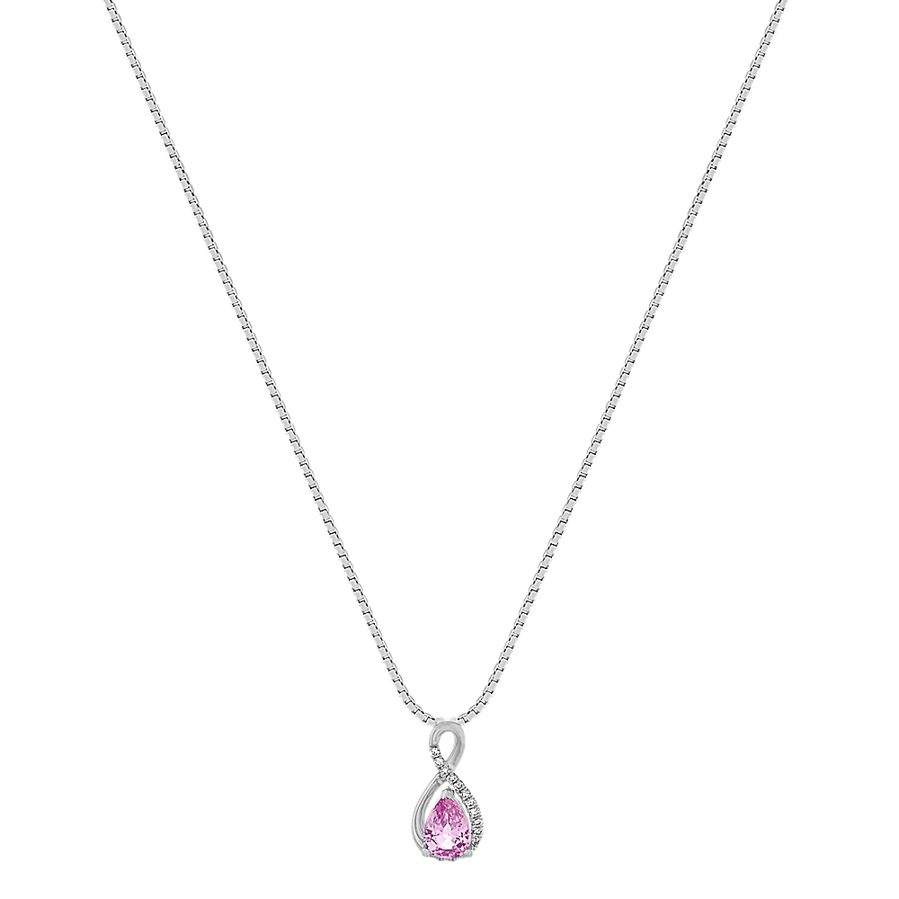 Pink Sapphire and Diamond Infinity Pendant (18 in) | Shane Co.