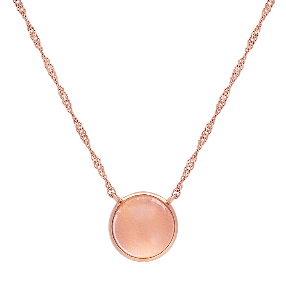 Pink Quartz Bezel-Set Necklace in 14k Rose Gold (18'')