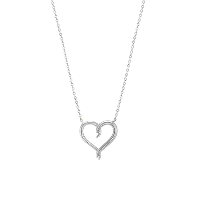 Cara Pink Natural Sapphire Heart Neckace in Sterling Silver (20 in)