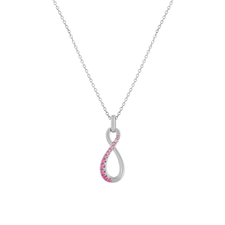 Pink Natural Sapphire Infinity Pendant (20 in)