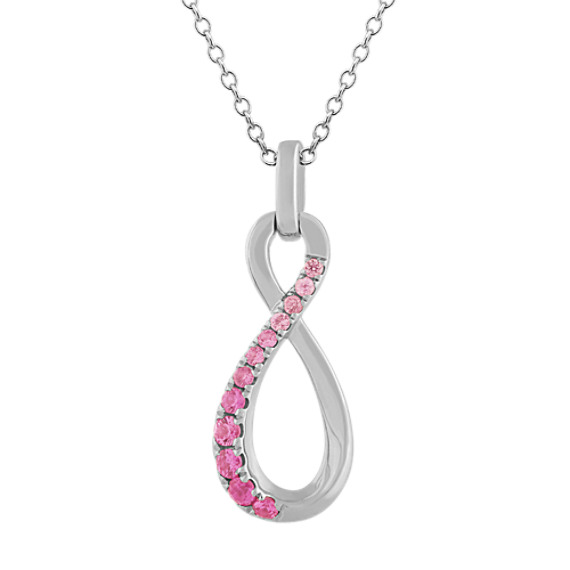 Pink Sapphire Infinity Pendant (20 in)