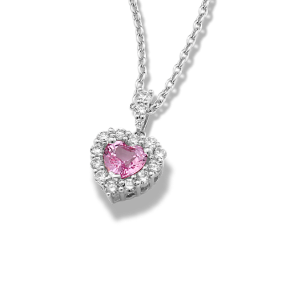 Lola Pink Sapphire & Diamond Heart Pendant