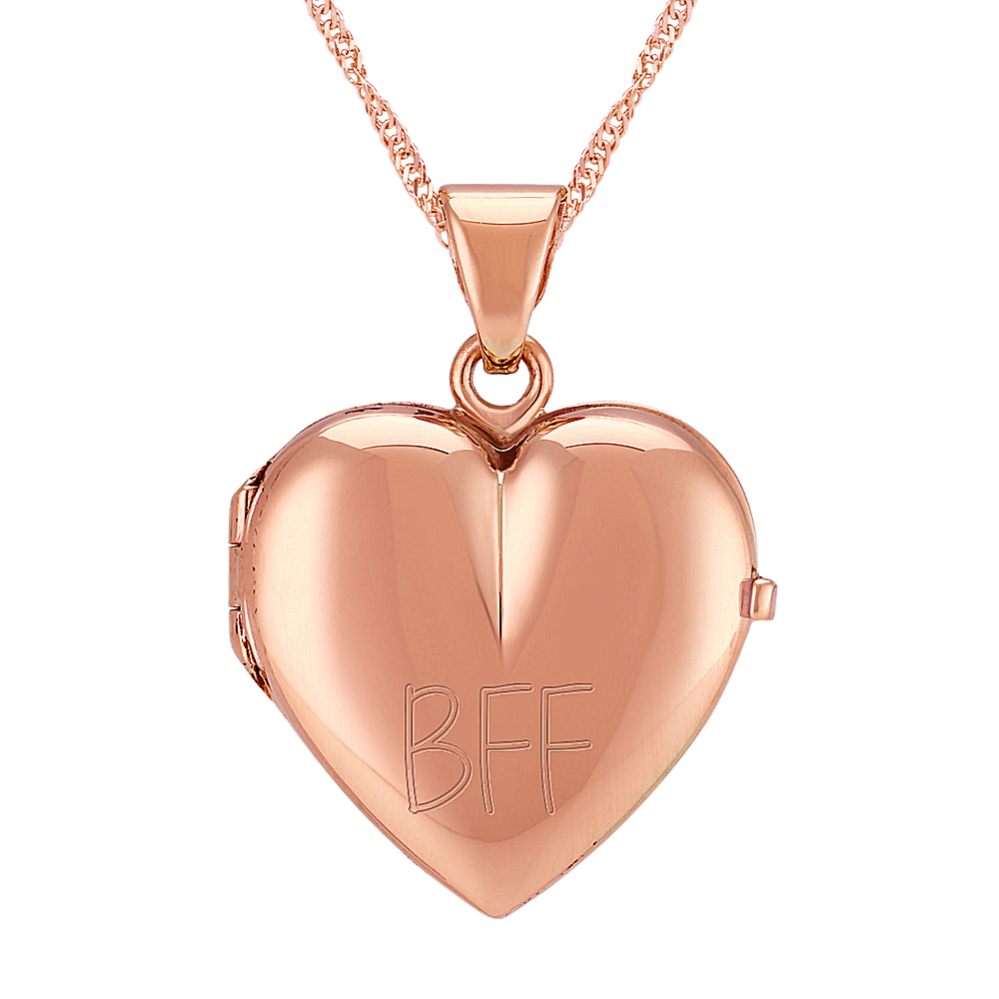 Polished Heart Locket in 14k Rose Gold (20'')