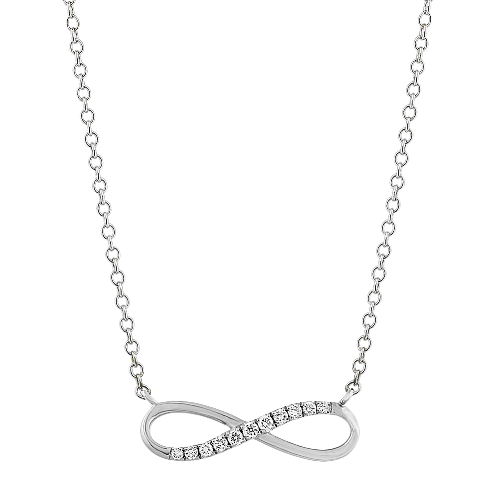 Poppy Diamond Infinity Necklace in 14K White Gold (18 in)