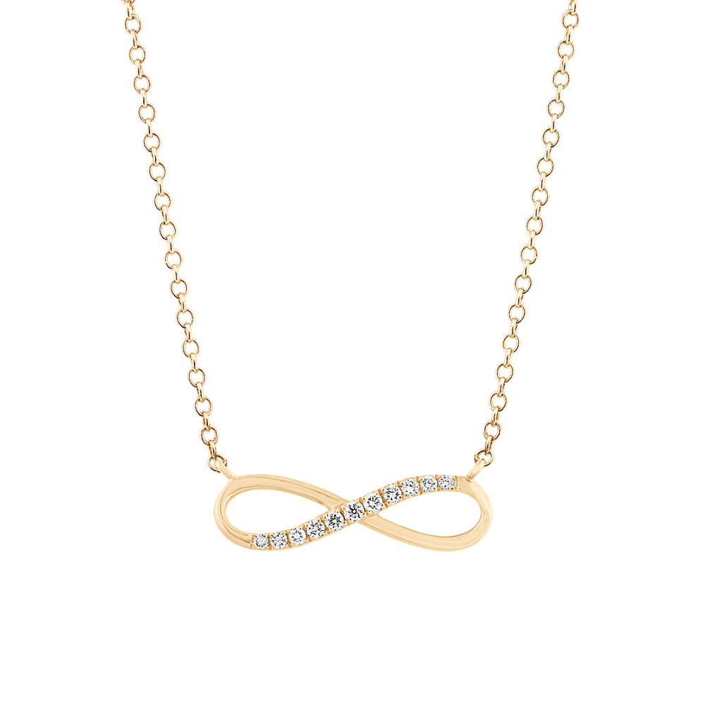 Poppy Natural Diamond Infinity Necklace in 14K Yellow Gold (18 in)