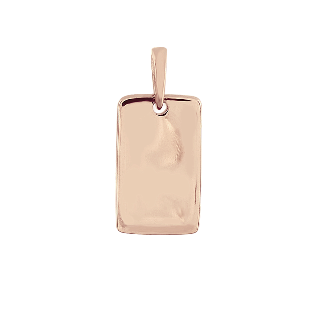 Rectangle Charm in 14k Rose Gold