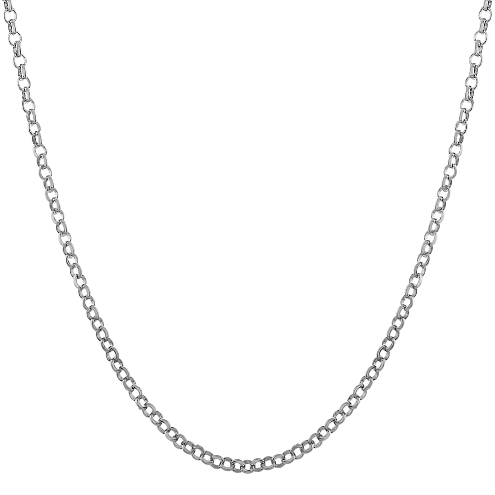 20'' 14K White Gold Rolo Chain (1.2mm)