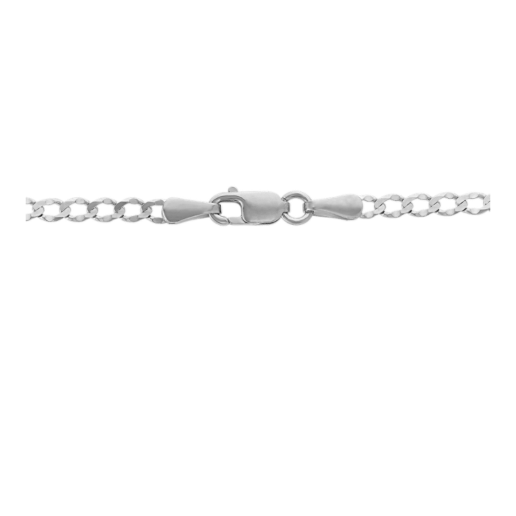 Rombo Curb Chain in 14k White Gold (18 in)