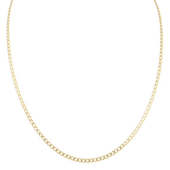 18'' 14K Yellow Gold Rombo Curb Chain (2.4mm)