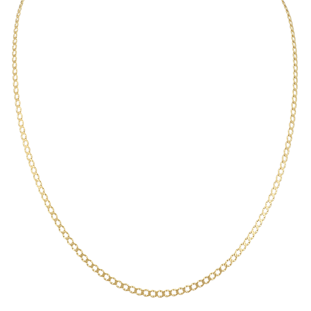 18'' 14K Yellow Gold Rombo Curb Chain (2.4mm)
