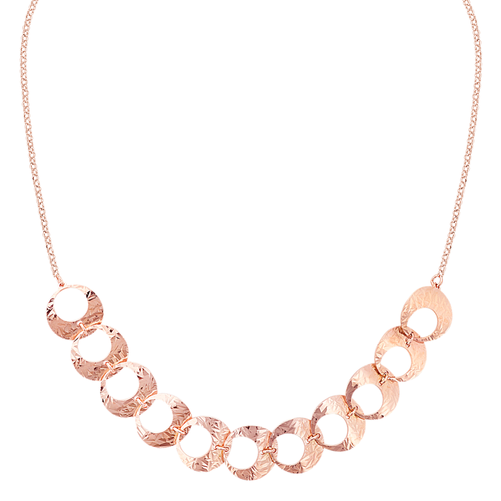Rose Sterling Silver Circle Necklace (16 in)