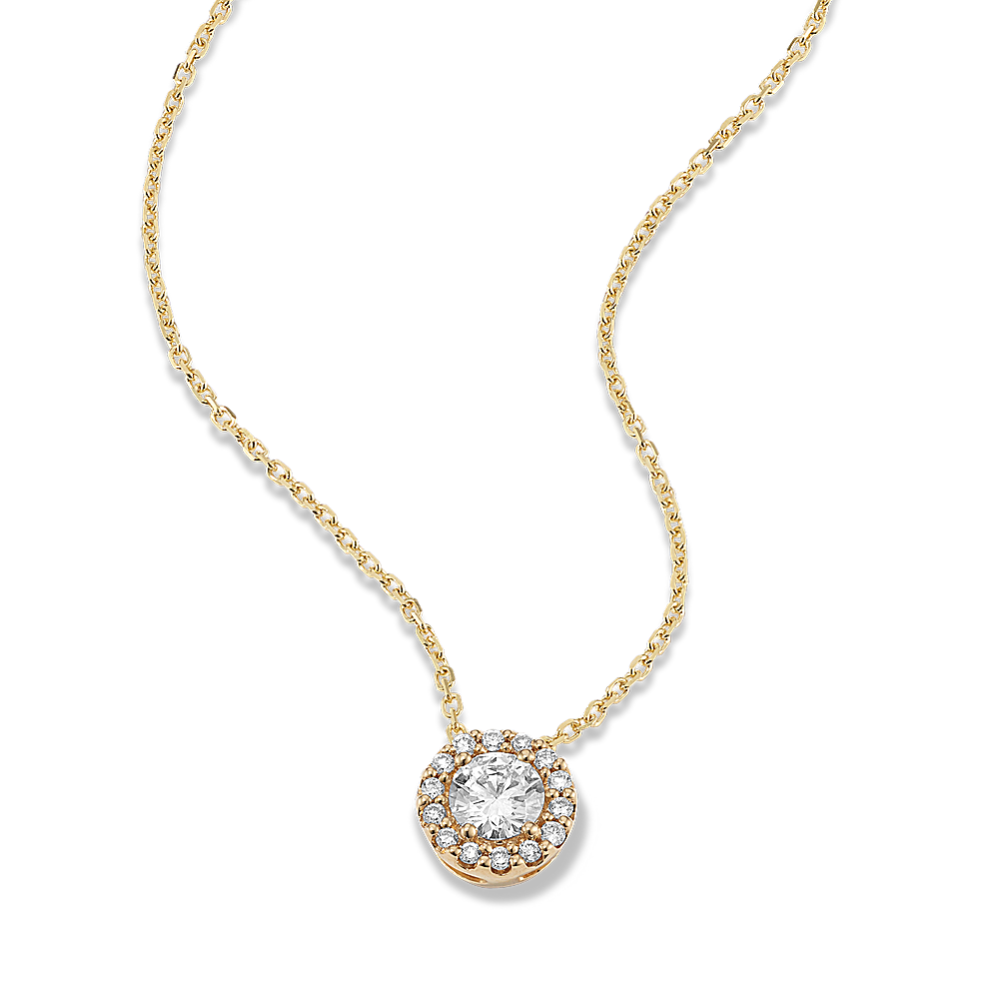 Round 1/2 tcw Lab-Grown Diamond Halo Pendant