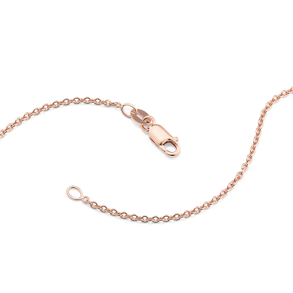 18in 14K Rose Gold Cable Chain (1.4mm) Shane Co.