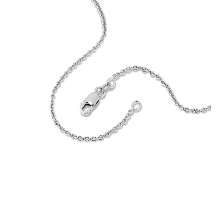 Round Cable Chain in 14k White Gold (30 in)